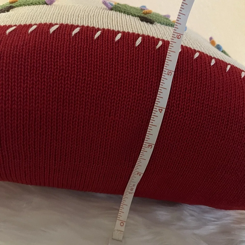 Melange Sweater‎ Knit Throw Pillow Home Decor Christmas Crochet 14 Inch Square